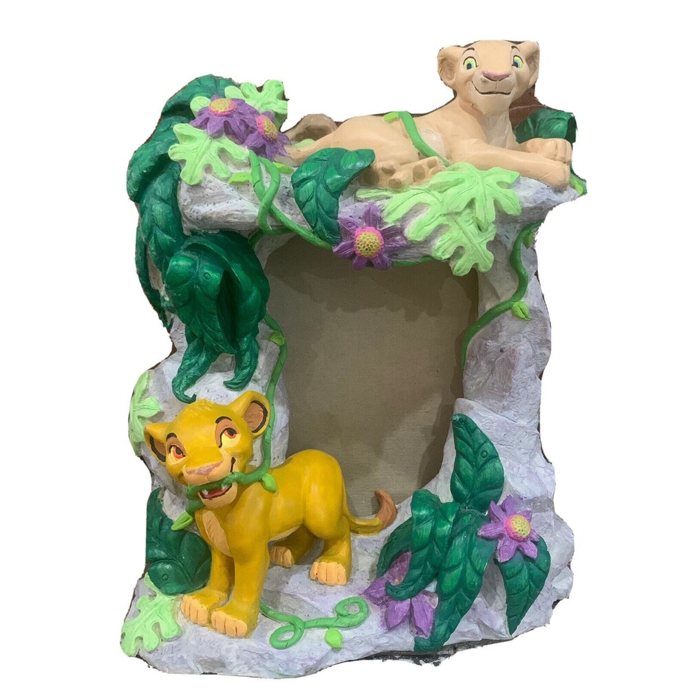 1995 Rare Disney Lion King Simba & Nala 3D Resin Picture Photo frame